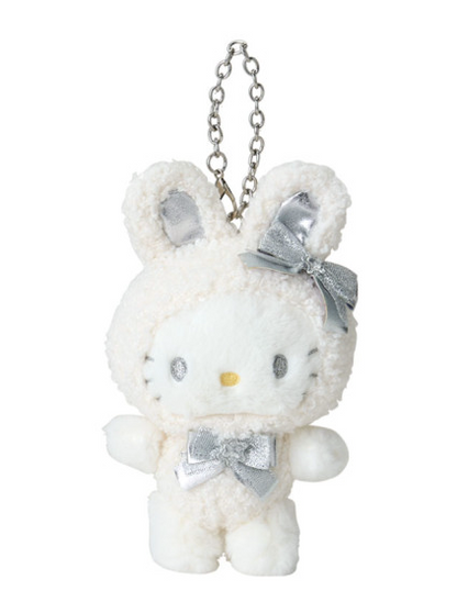 SANRIO ORIGINAL HELLO KITTY FLUFFY SNOW RABBIT MASCOT CHARM / PLUSH