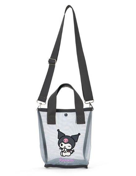 SANRIO ORIGINAL KUROMI MESH MATERIAL 2 WAY TOTE BAG