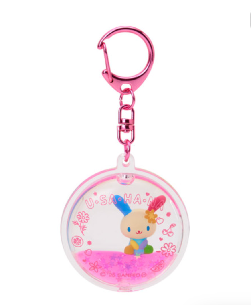 SANRIO ORIGINAL USAHANA FLOATING SEQUINS KEYCHAIN