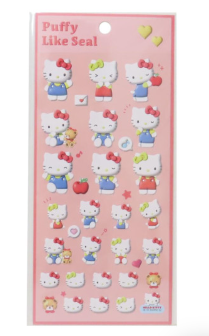 SANRIO ORIGINAL HELLO KITTY & HELLO MIMMY PUFFY LIKE SEAL STICKER