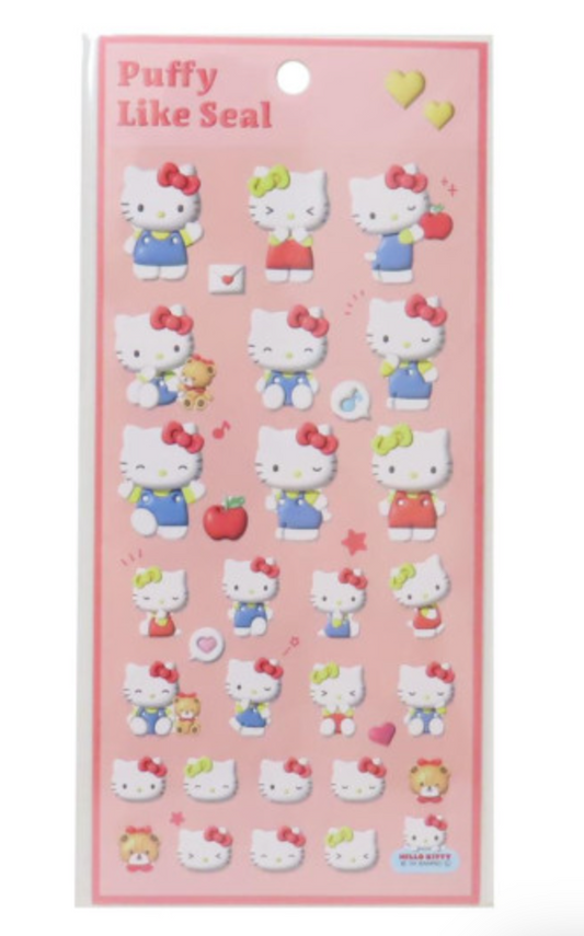 SANRIO ORIGINAL HELLO KITTY & HELLO MIMMY PUFFY LIKE SEAL STICKER