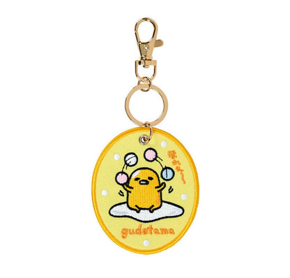 SANRIO GUDETAMA EMBROIDERED PATCH KEYCHAIN