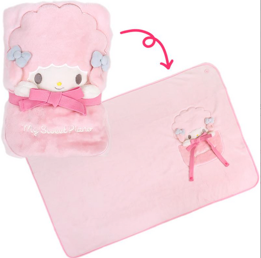 SANRIO ORIGINAL MY SWEET PIANO FLANNEL LAP BLANKET & CAPE RIBBON