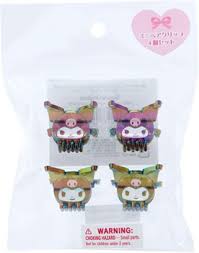 SANRIO JAPAN ORIGINAL KUROMI MINI HAIR CLIP SET OF 4