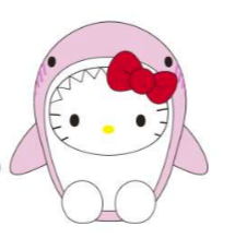 SANRIO HELLO KITTY SHARK BEAN DOLL / PLUSH PINK