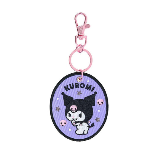 SANRIO KUROMI EMBROIDERED PATCH KEYCHAIN