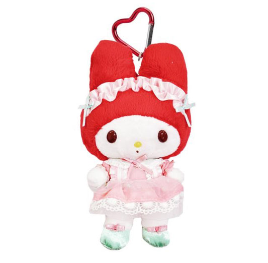 SANRIO ORIGINAL MY MELODY 50TH ANNIVERSARY RED MASCOT HOLDER (GREEN RIBBON)