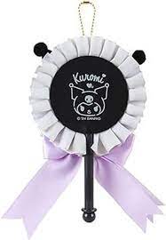 SANRIO JAPAN ORIGINAL KUROMI ROSETTE CANE BADGE MASCOT CHARM