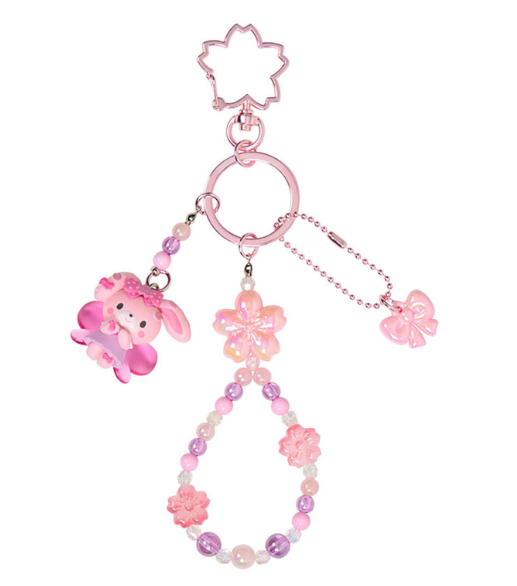 SANRIO ORIGINAL BONBONRIBBON BEAD KEYCHAIN STRAP WITH MASCOT SAKURA CHERRY BLOSSOM FAIRY FLOWER