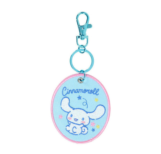 SANRIO CINNAMOROLL EMBROIDERED PATCH KEYCHAIN