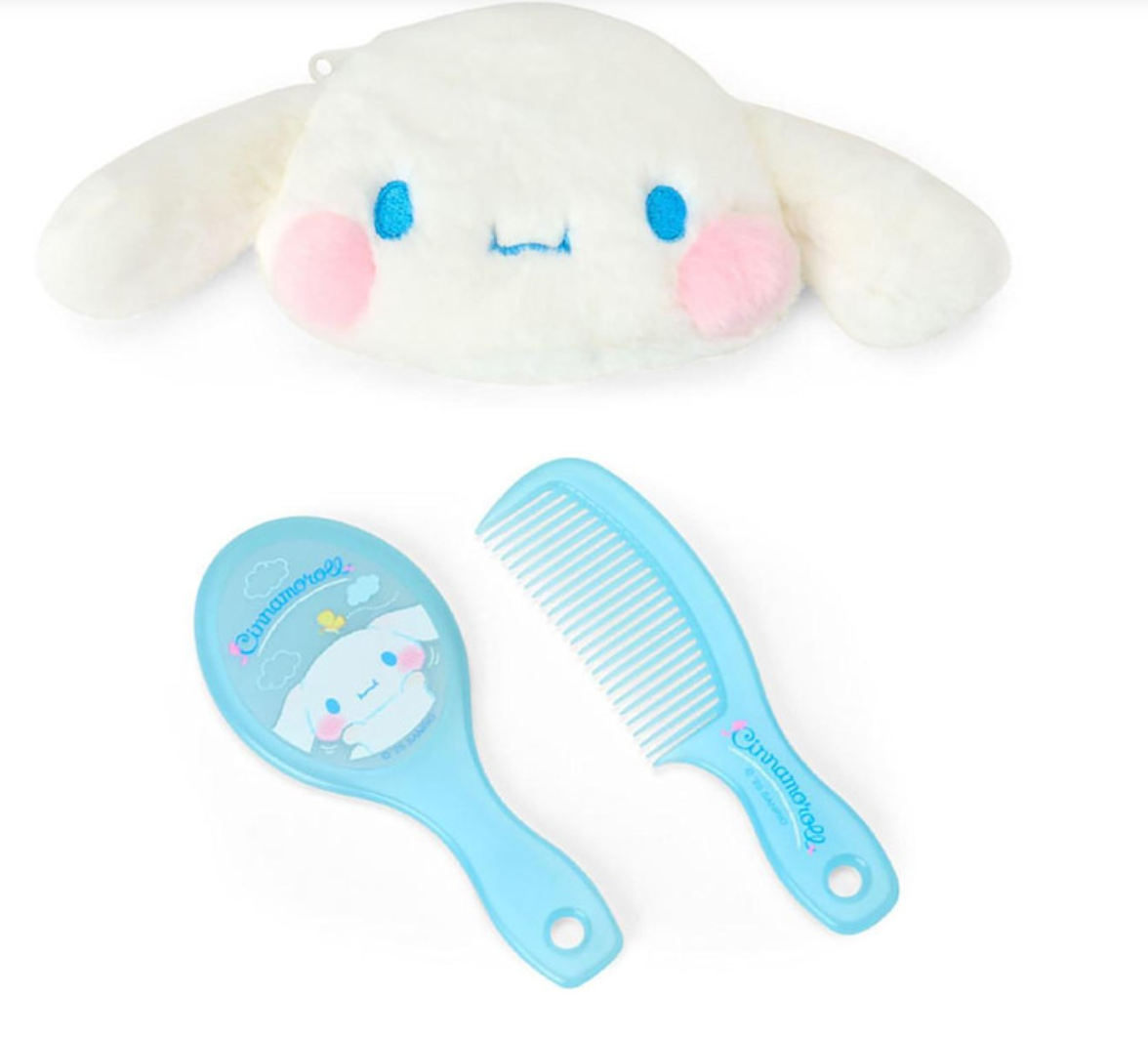 SANRIO ORIGINAL CINNAMOROLL PLUMP CHEEKS CASE MIRROR & COMB SET