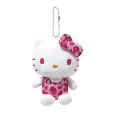 SANRIO ORIGINAL HELLO KITTY MASCOT CHARM / PLUSH LEOPARD TOFFEE PINK