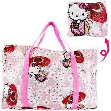 SANRIO JAPAN ORIGINAL HELLO KITTY SAKURA KIMONO TRAVEL FOLDABLE BOSTON BAG WHITE