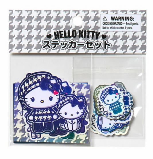 SANRIO ORIGINAL HELLO KITTY STICKER SET MONOCHROME GIRLY TWIN COORDINATE