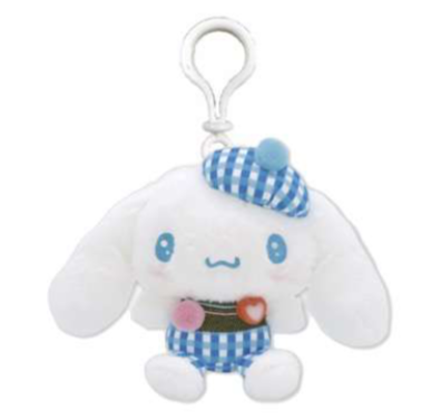 SANRIO CINNAMOROLL GINGHAM DENIM MASCOT CLIP / PLUSH