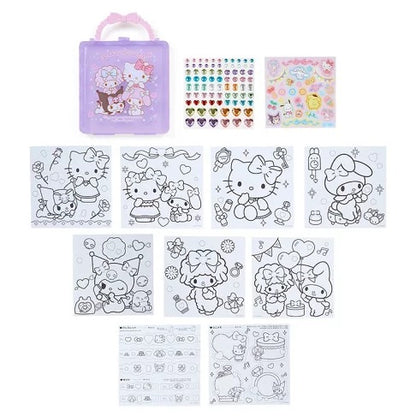 SANRIO CHARACTERS COLORING BOOK AND STICKER SET (PINK)