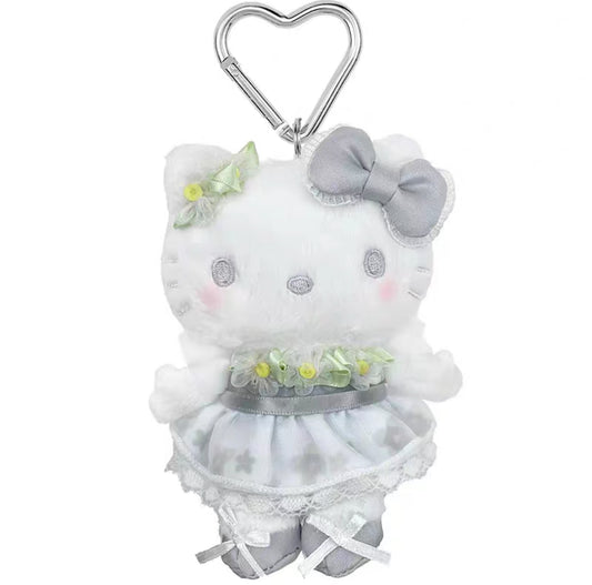 SANRIO ORIGINAL HELLO KITTY MASCOT CHARM / PLUSH WHITE FLOWER DRESS