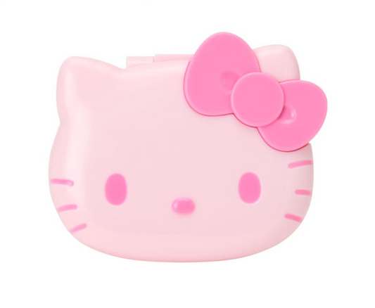 SANRIO ORIGINAL HELLO KITTY MIRROR WITH COMPACT HAIR BRUSH PINK (I LOVE HELLO KITTY FACE)