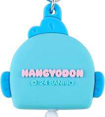 SANRIO JAPAN ORIGINAL HANGYODON AUTO RETRACT REEL KEYCHAIN FACE