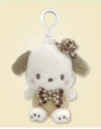 SANRIO POCHACCO MASCOT CLIP MOCHA CHECK PLUSH