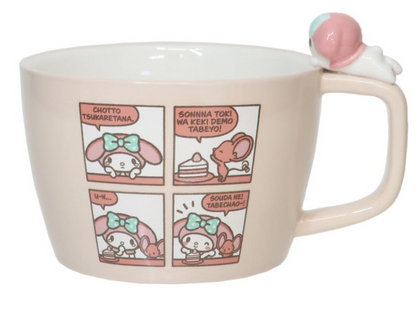 SANRIO ORIGINAL MY MELODY MUG WITH NOKKARI FIGURE COMICS