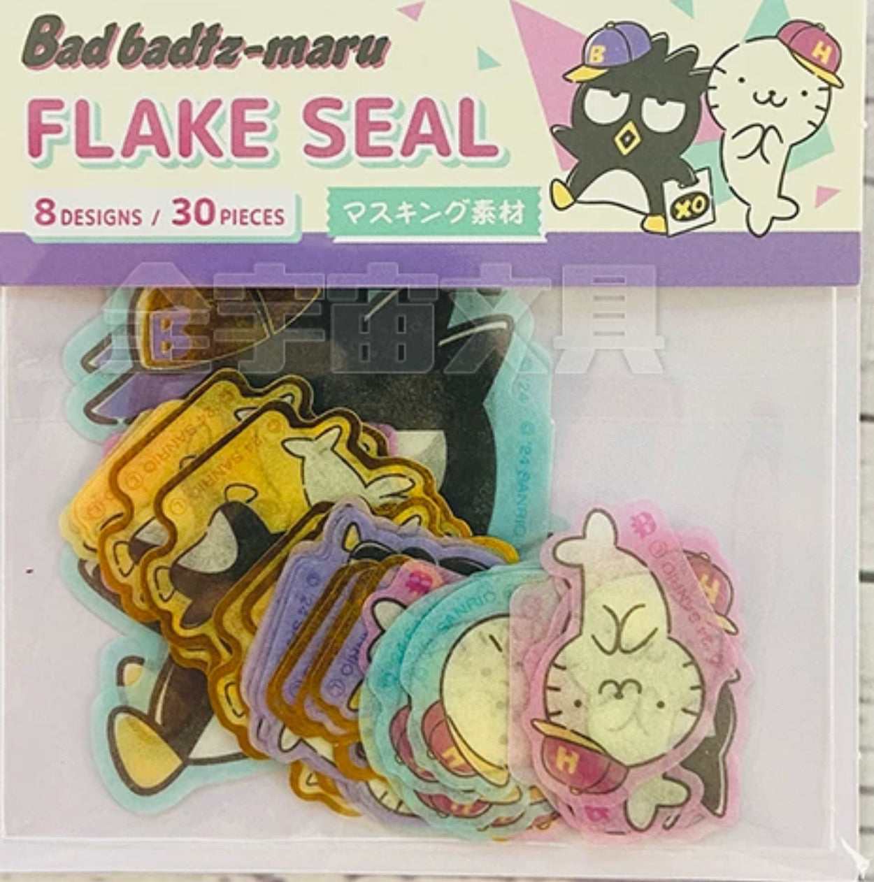 SANRIO ORIGINAL BADTZ MARU FLAKE SEAL XO