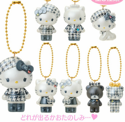 SANRIO ORIGINAL HELLO KITTY HELLO MIMMY MASCOT KEYCHAIN BLIND BOX MONOCHROME GIRLY