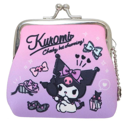 SANRIO JAPAN ORIGINAL KUROMI GAMAGUCHI COIN PURSE / POUCH