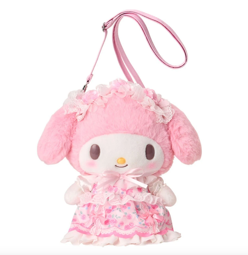 SANRIO ORIGINAL MY MELODY PLUSH POCHETTE CROSSBODY SHOULDER BAG (FAIRY TALE PARTY FRILLS LACE DRESS)