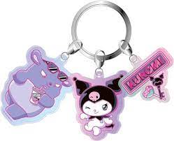 SANRIO JAPAN ORIGINAL KUROMI & BAKU ACRYLIC KEYCHAIN KUROMIFY THE WORLD