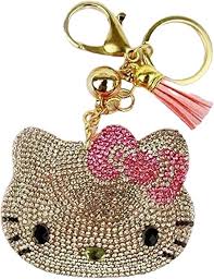 SANRIO ORIGINAL HELLO KITTY BLING LEATHER KEY CHAIN PINK