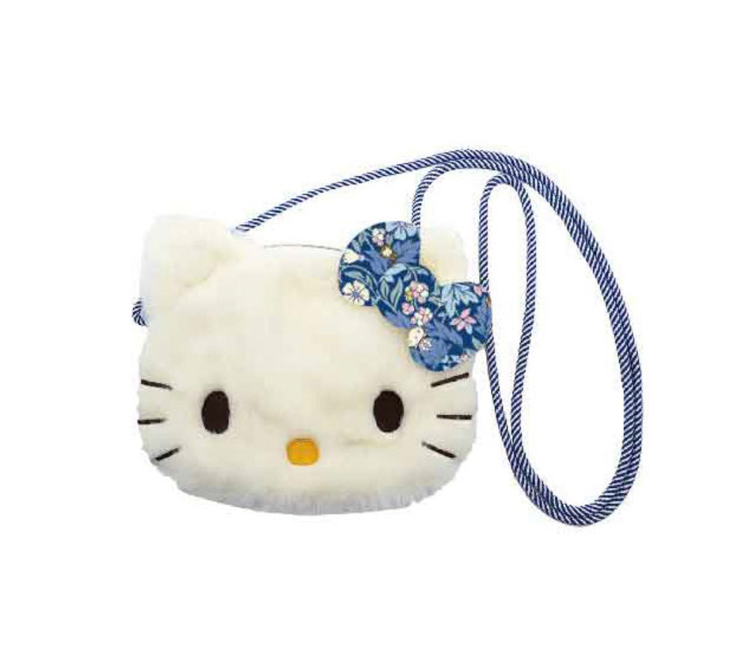 SANRIO ORIGINAL X LIBERTY FABRICS HELLO KITTY CROSSBODY FACE BAG (BLUE)