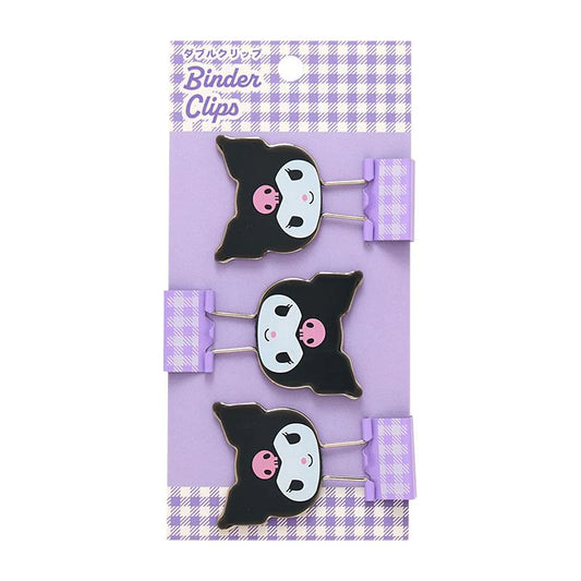 SANRIO KUROMI 3 PC DOUBLE CLIP SET