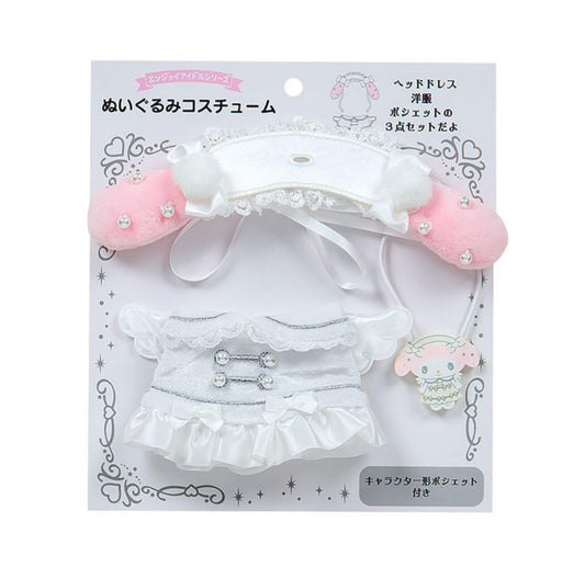 SANRIO ORIGINAL MY MELODY PLUSH COSTUME ENJOY IDOL PURE WHITE ANGEL