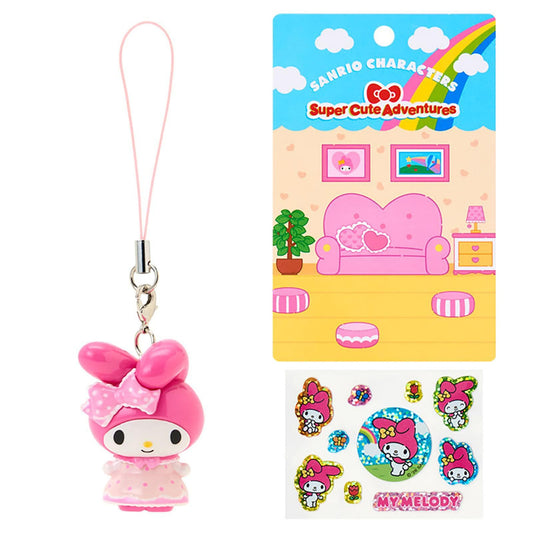 SANRIO ORIGINAL MY MELODY STRAP AND STICKER SET SUPER CUTE ADVENTURES MY DREAM SMARTPHONE