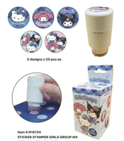 SANRIO CHARACTERS STICKER STAMPER GIRLS GROUP MX