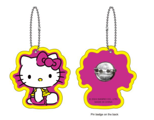 HELLO KITTY PIN WITH BALL KEYCHAIN