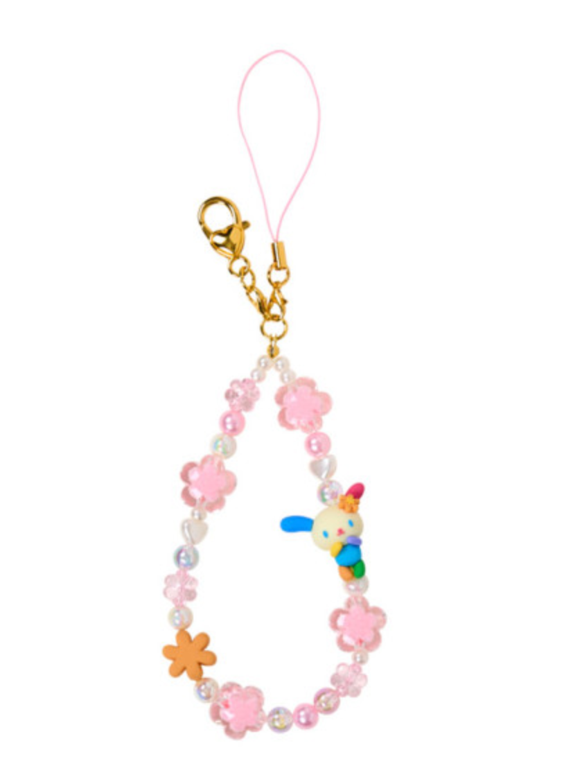 SANRIO ORIGINAL USAHANA BEADED HAND STRAP PHONE CHARM FLOWER