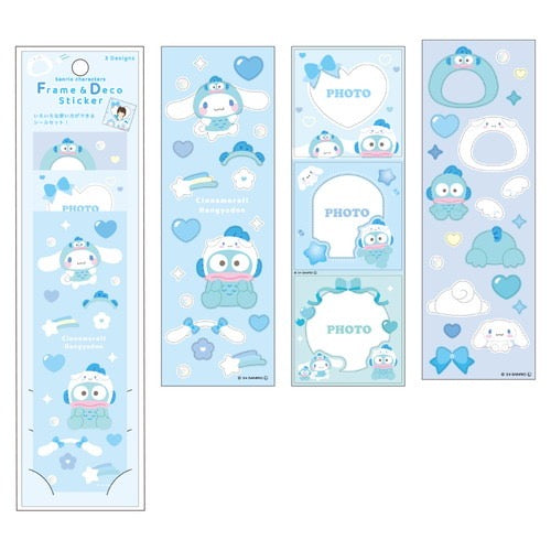 SANRIO CHARACTERS CINNAMOROLL AND HANGYODON FRAME AND DECO STICKER