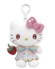SANRIO HELLO KITTY MASCOT CLIP ON STRAWBERRY RAINBOW
