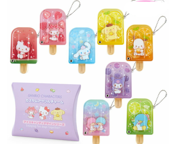 SANRIO JAPAN ORIGINAL CHARACTERS ACRYLIC CHARM ICE POP BLIND BOX