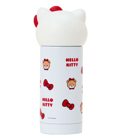 SANRIO ORIGINAL HELLO KITTY FACE SHAPED STAINLESS STEEL BOTTLE