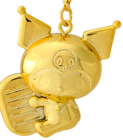 SANRIO ORIGINAL KUROMI LUCKY CAT GOLD NETSUKE KEYCHAIN / CHARM