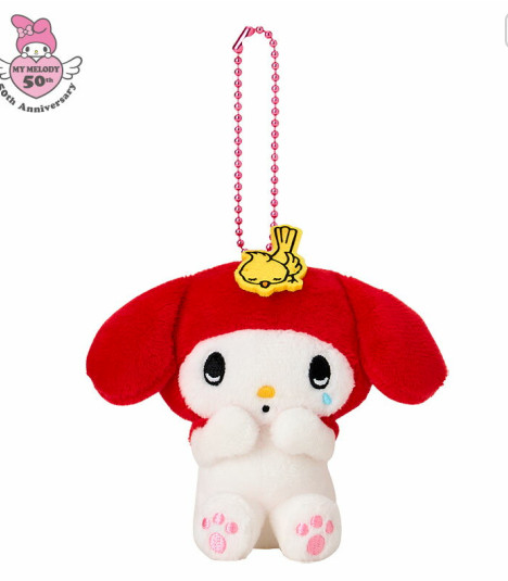 SANRIO ORIGINAL MY MELODY 50TH ANNIVERSARY MASCOT HOLDER- CRYING WITH BIRD