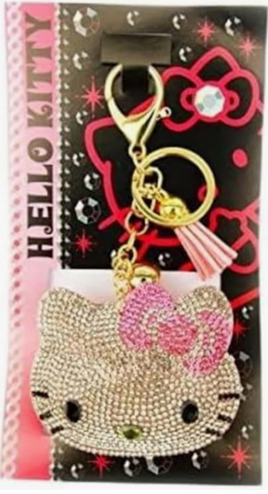 SANRIO ORIGINAL HELLO KITTY BLING LEATHER KEY CHAIN PINK