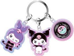 SANRIO JAPAN ORIGINAL KUROMI & RECORDS ACRYLIC KEYCHAIN KUROMIFY THE WORLD