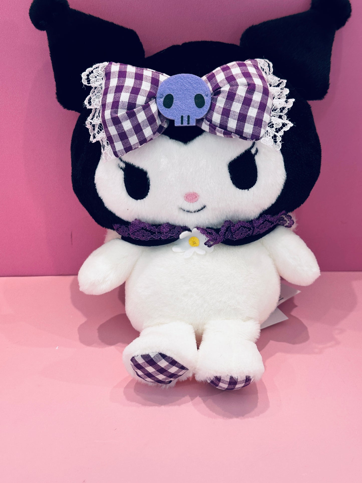 KUROMI 9 INCH PLUSH W/WING GINGHAM