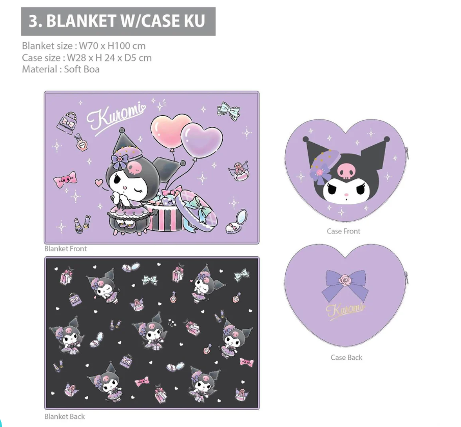 SANRIO ORIGINAL KUROMI BLANKET WITH CASE