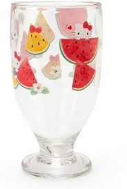 SANRIO JAPAN ORIGINAL HELLO KITTY DRINKING GLASS COLORFUL FRUIT