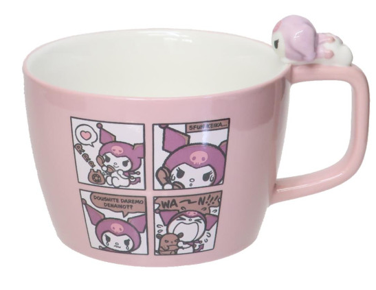 SANRIO ORIGINAL KUROMI MUG WITH NOKKARI FIGURE COMICS